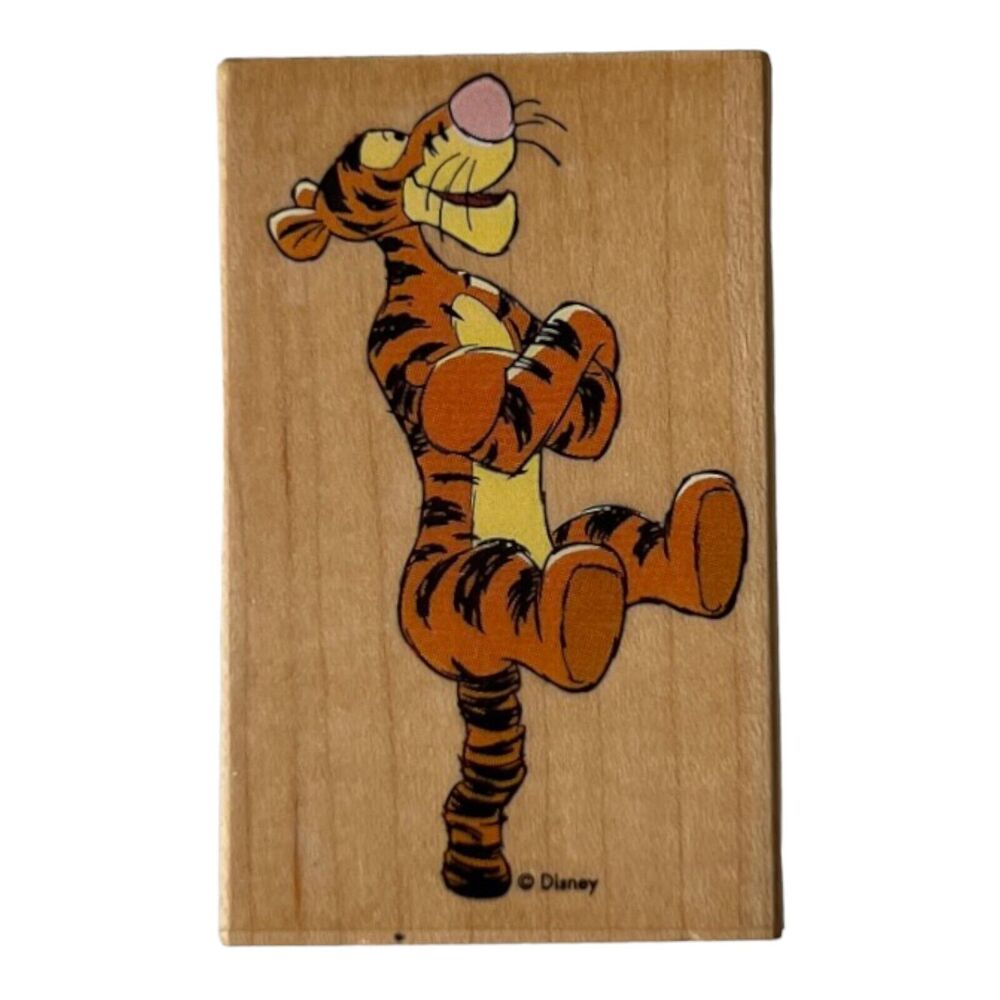 Disney All Night Media Bouncing Tigger Wood & Rubber Stamp 997-F04